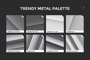 Silver gradient template, icon vector