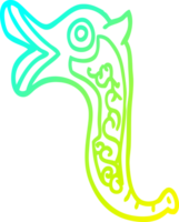 cold gradient line drawing of a cartoon war trumpet png