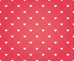 Seamless pattern of hearts on a red background vector