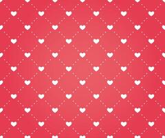 Seamless pattern of hearts on a red background vector