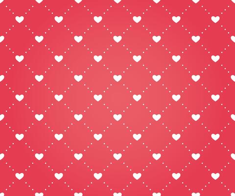 Seamless pattern of hearts on a red background