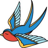 tattoo in traditional style of a swallow png