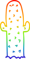 regenboog helling lijn tekening van een tekenfilm cactus png