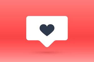 Notifications icon Like, speech bubble. Like icon with heart vector