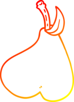 warm gradient line drawing of a cartoon healthy pear png