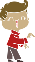 flat color style cartoon laughing boy pointing png