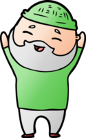 cartoon happy bearded man png