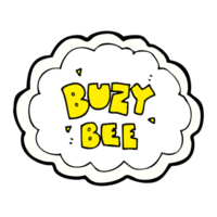 main tiré dessin animé bourdonnant abeille texte symbole png