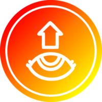 eye looking up circular icon with warm gradient finish png