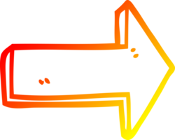 warm gradient line drawing of a cartoon directing arrow png