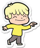 sticker of a cartoon happy boy png