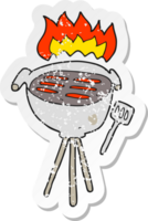 retrò afflitto etichetta di un' cartone animato barbecue png