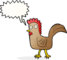 cartone animato pollo con discorso bolla png