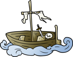 desenho animado velho barco naufragado png