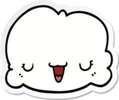 sticker of a cute cartoon cloud png