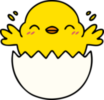 cartoon of a cute baby bird hatching from an egg shell png