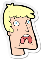 sticker of a cartoon shocked man png