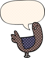 cartoon pigeon with speech bubble in comic book style png