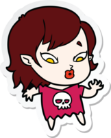 pegatina de una linda chica vampiro de dibujos animados png