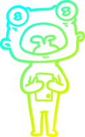 cold gradient line drawing of a cartoon weird alien communicating png