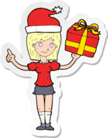 sticker of a cartoon woman with gifts png