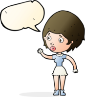 cartoon woman waving with speech bubble png