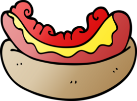 cartoon doodle hotdog in a bun png