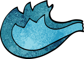 dessin animé doodle flamme de gaz bleu png