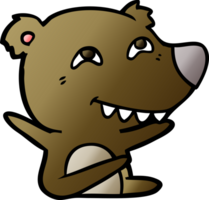 urso de desenho animado mostrando os dentes png