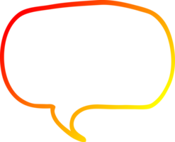 warm gradient line drawing of a cartoon speech bubble png