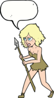 cartoon cave girl with speech bubble png