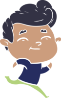 running flat color style cartoon man png