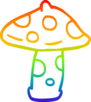 rainbow gradient line drawing of a cartoon toadstool png