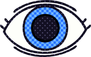 comic book style cartoon of a eye png