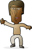 cartoon angry man waving warning png