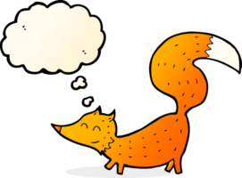 cartoon little fox with thought bubble png