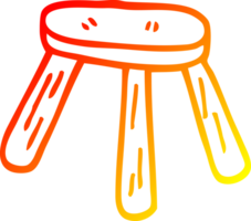 warm gradient line drawing of a cartoon low stool png