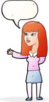 cartoon woman gesturing to show something with speech bubble png