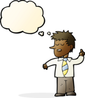 cartoon man with good idea with thought bubble png