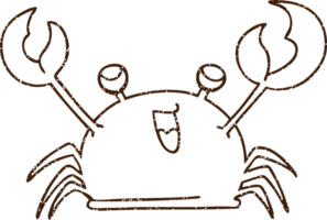 dessin au fusain de crabe heureux png