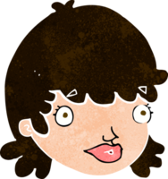 cartoon female face with surprised expression png