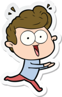 sticker of a cartoon staring man png