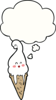 cartoon ice cream with thought bubble png