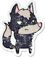 vinheta angustiada de um lobo de desenho animado amigável png