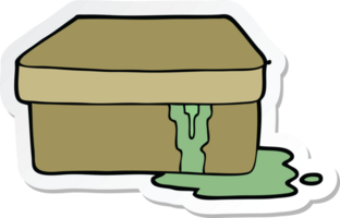 sticker of a cartoon box with slime png