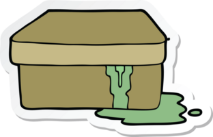 Aufkleber einer Cartoon-Box mit Schleim png