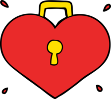 cartoon love heart with lock png