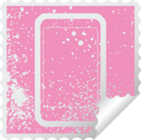 icono de ilustración de pegatina angustiada gráfica de teléfono celular png