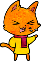 gato de desenho animado assobiando png