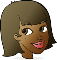 cartoon happy female face png